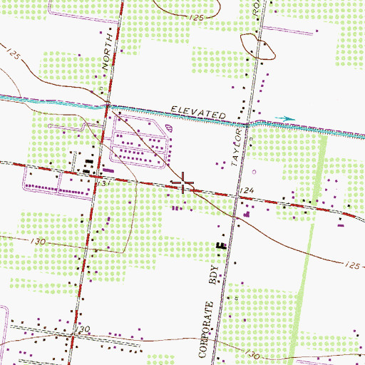 Topographic Map of First Baptist Church of Sharyland, TX