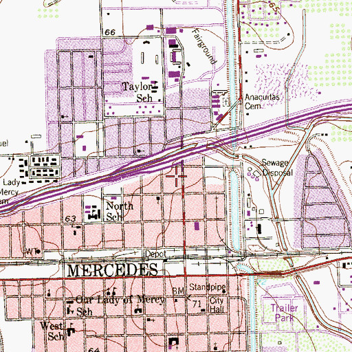 Topographic Map of First Mexican Baptist Church, TX
