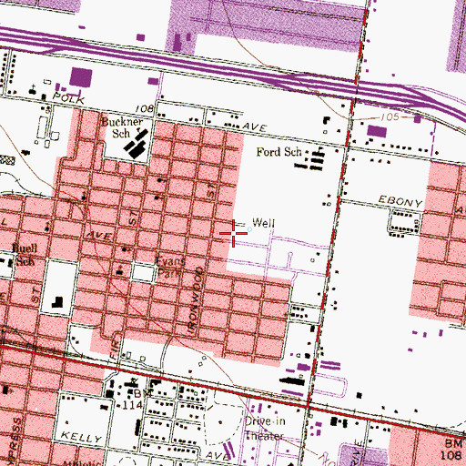 Topographic Map of Mount Calvary Baptist Church, TX