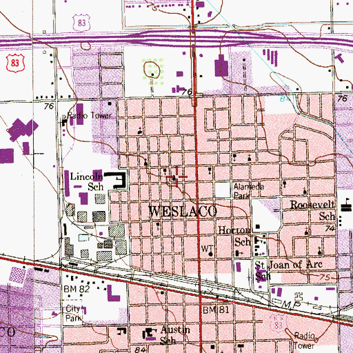 Topographic Map of Mount Sinai Baptist Church, TX