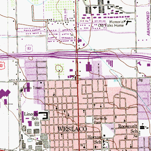 Topographic Map of Saint Martin de Porres Catholic Church, TX