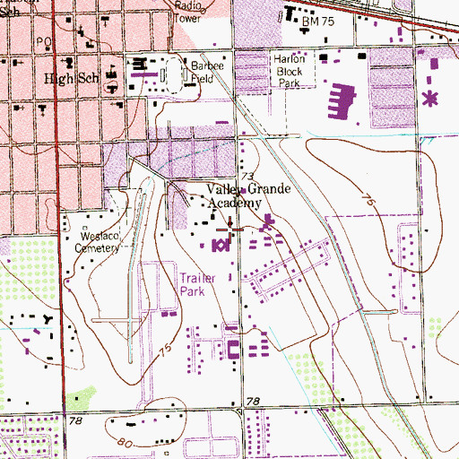 Topographic Map of Church of Christ, TX