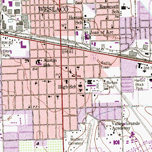 Topographic Map of Church of the Nazarene, TX