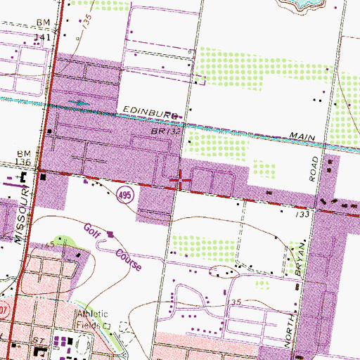 Topographic Map of Saint Peter Church of the Nazarene, TX