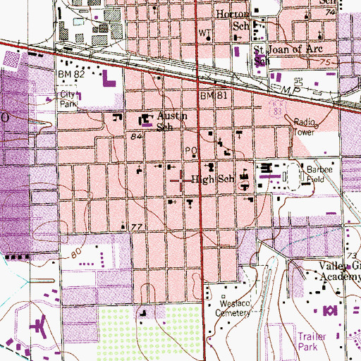 Topographic Map of Grace Episcopal Church, TX