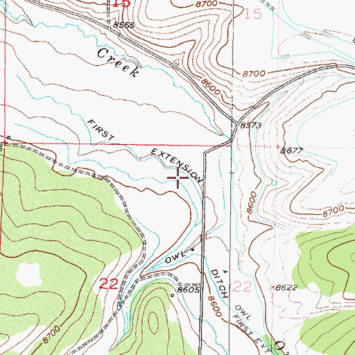 Topographic Map of First Extension Owl Ditch, CO