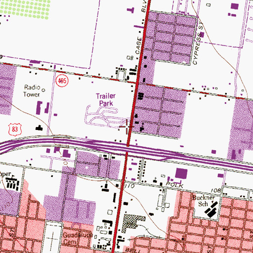 Topographic Map of Methodist Church La Trinidad Church, TX
