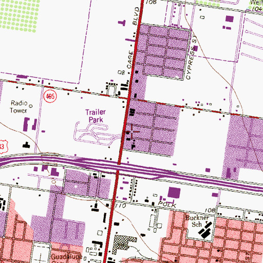 Topographic Map of Parsonage La Trinidad Methodist Church, TX