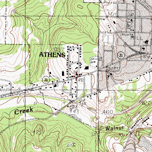 Topographic Map of Saint John Lutheran Church, TX