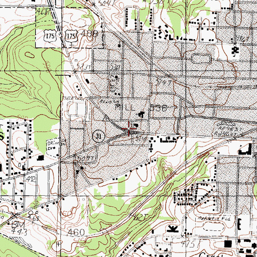 Topographic Map of Primera Iglesia Pentecostal Unida Church, TX