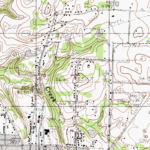 Topographic Map of House of Prayer Church, TX