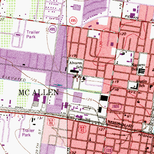 Topographic Map of Emmanuel Baptist Church, TX