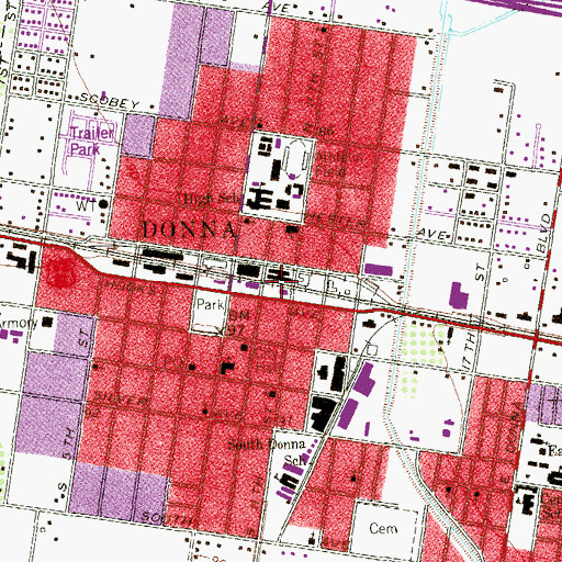 Topographic Map of First Baptist Church, TX