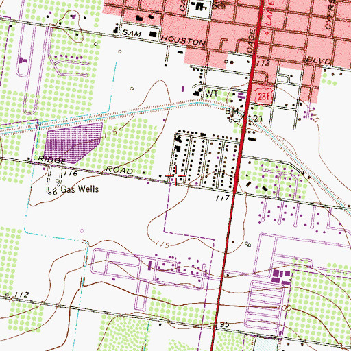 Topographic Map of First Baptist Church - Pharr, TX