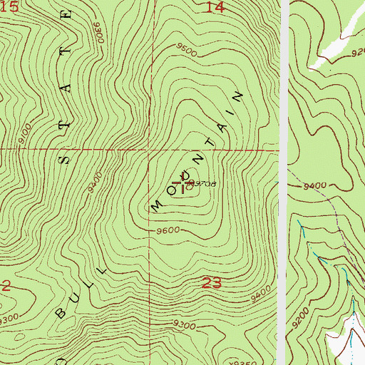 Topographic Map of Bull Mountain, CO