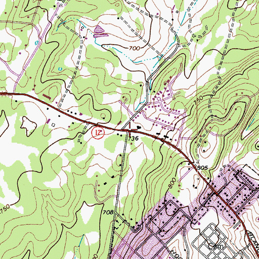 Topographic Map of Seventh Day Adventist Church, TX