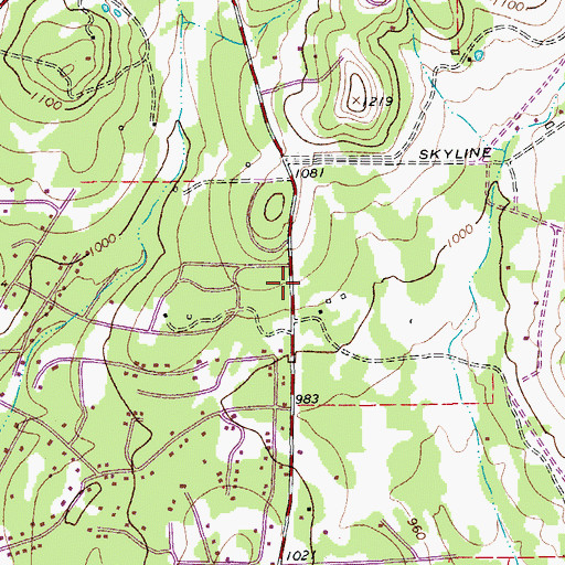 Topographic Map of The Chapel in the Hills Community Church, TX