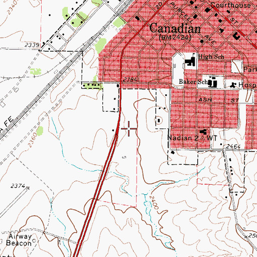 Topographic Map of Abundant Life Assembly of God Church, TX