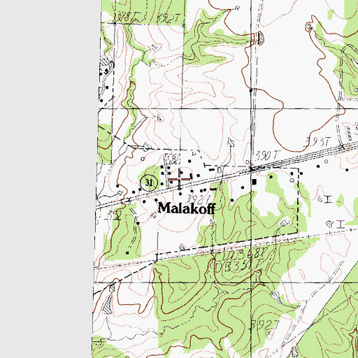 Topographic Map of First Assembly of God Church, TX
