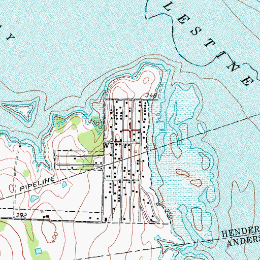 Topographic Map of Hilltop Baptist Church, TX