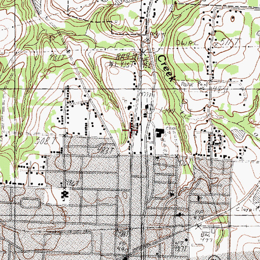 Topographic Map of Mount Calvary Baptist Church, TX