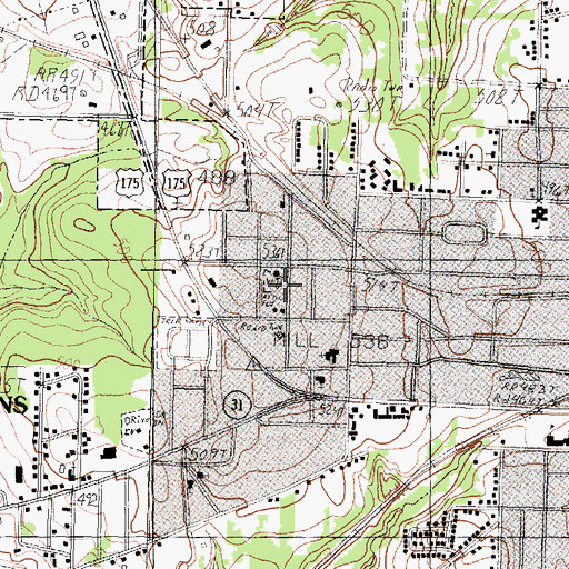 Topographic Map of New Life Baptist Church, TX