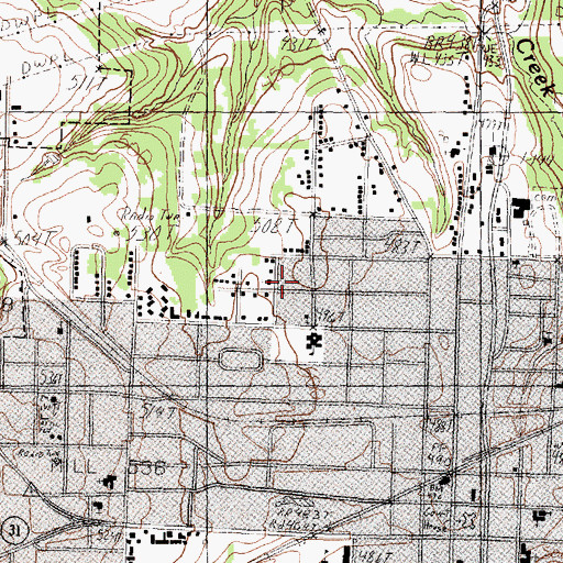Topographic Map of Williams Street Church of Christ, TX