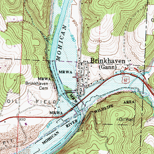 Topographic Map of Brinkhaven Post Office, OH