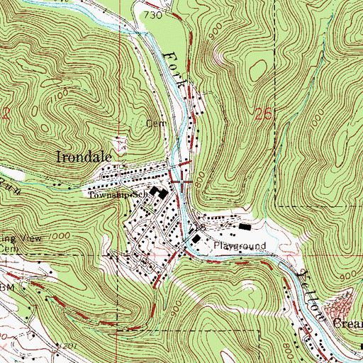 Topographic Map of Irondale Post Office, OH