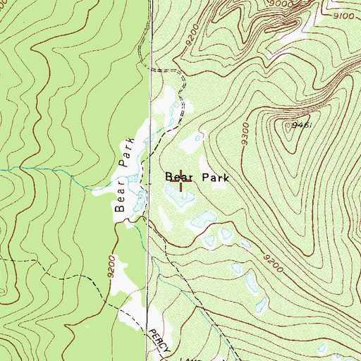Topographic Map of Bear Park, CO