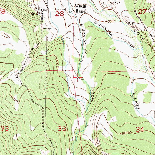 Topographic Map of Slack-Weiss Ditch, CO