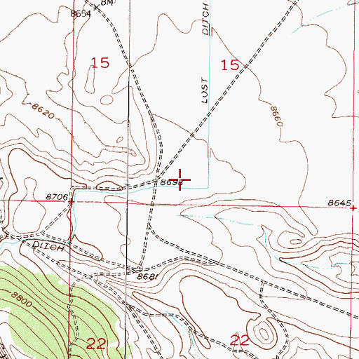 Topographic Map of Lost Ditch, CO
