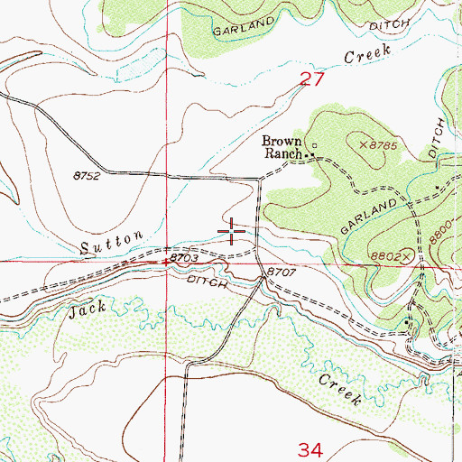 Topographic Map of John S Sutton Ditch, CO