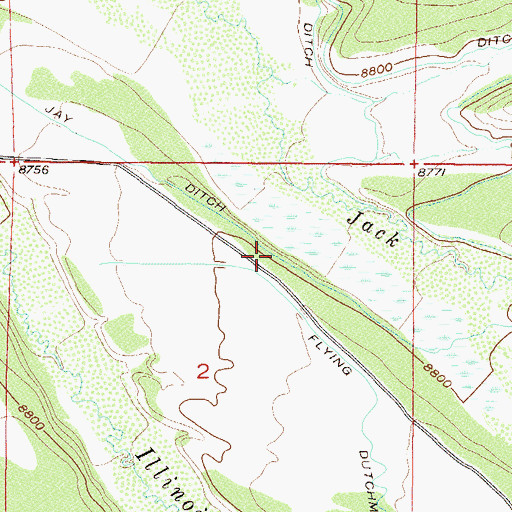 Topographic Map of Jay Ditch, CO