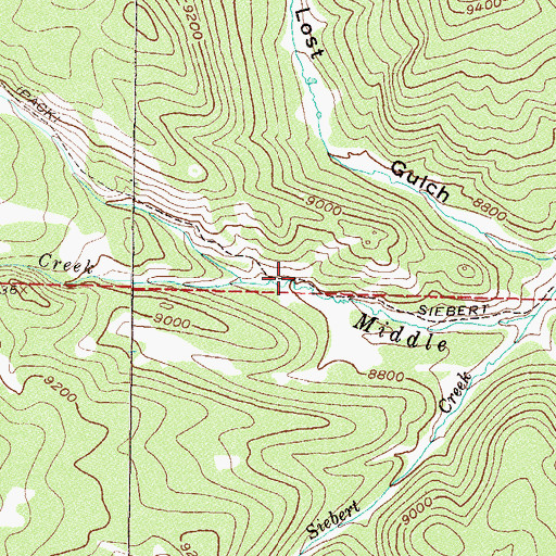 Topographic Map of Siebert Creek Trail, CO