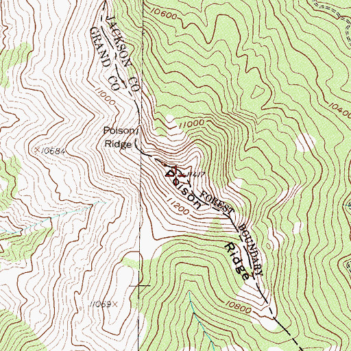 Topographic Map of Poison Ridge, CO