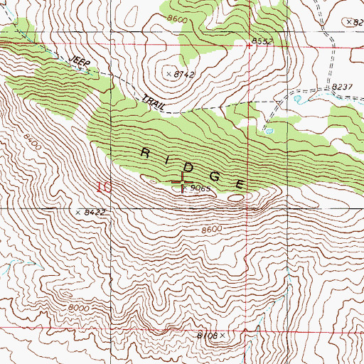 Topographic Map of Lawson Ridge, CO