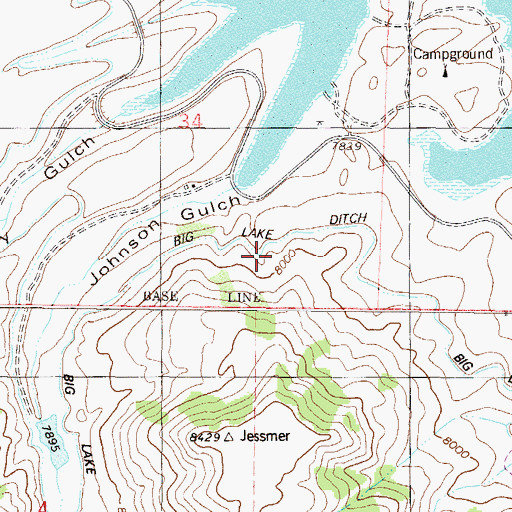 Topographic Map of Big Lake Ditch, CO