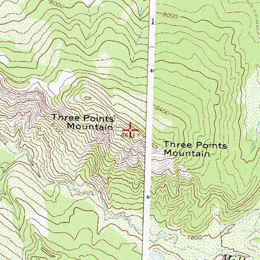Topographic Map of Three Points Mountain, CO