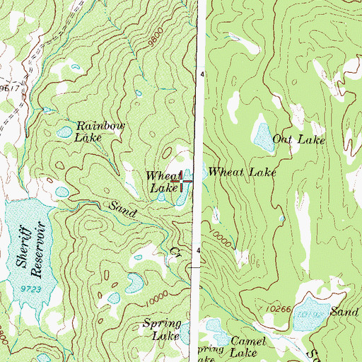 Topographic Map of Wheat Lake, CO