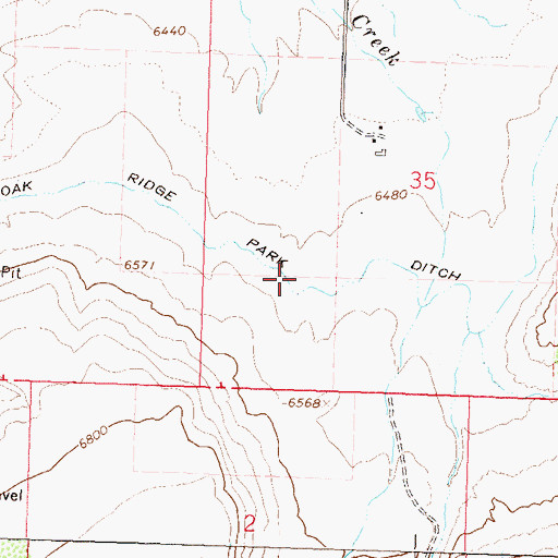 Topographic Map of Oak Ridge Park Ditch, CO