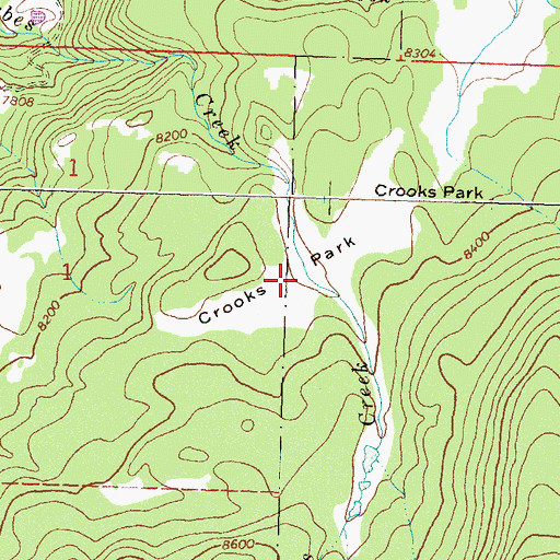 Topographic Map of Crooks Park, CO