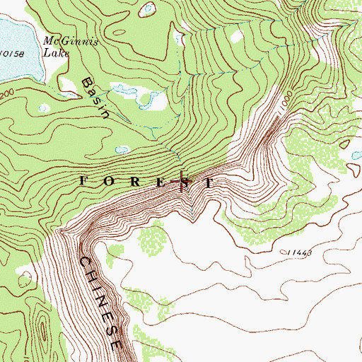 Topographic Map of Chinese Wall, CO