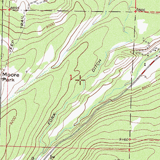Topographic Map of Roaring Fork Ditch, CO