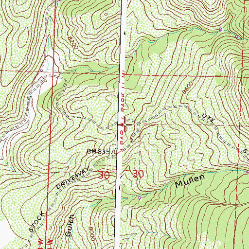 Topographic Map of Ute Stock Driveway, CO