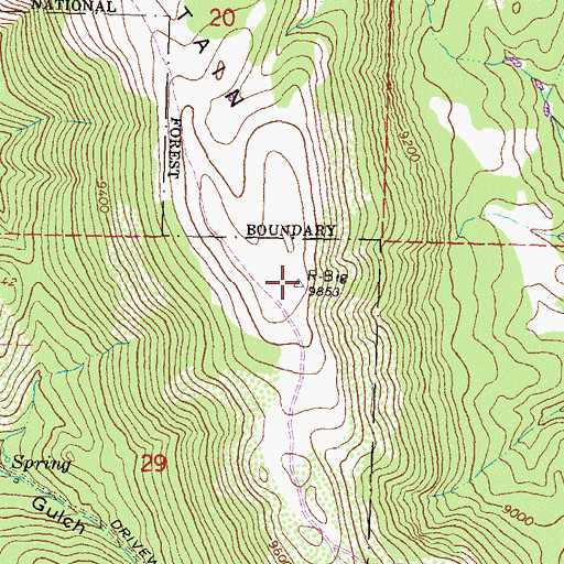 Topographic Map of Big Mountain, CO