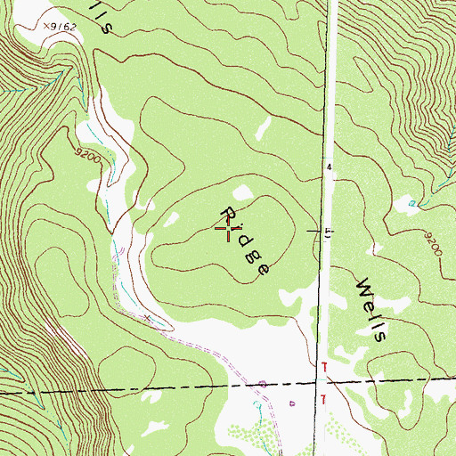 Topographic Map of Wells Ridge, CO