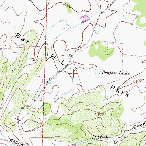 Topographic Map of Bar H L Park, CO