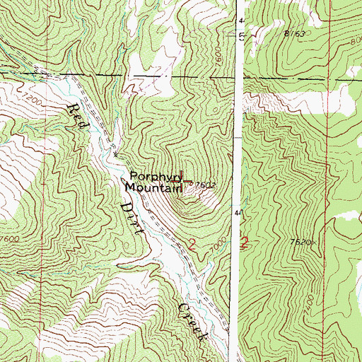 Topographic Map of Porphyry Mountain, CO