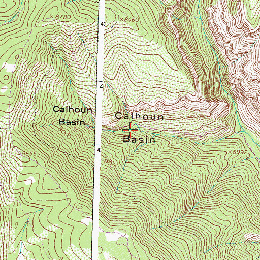 Topographic Map of Calhoun Basin, CO